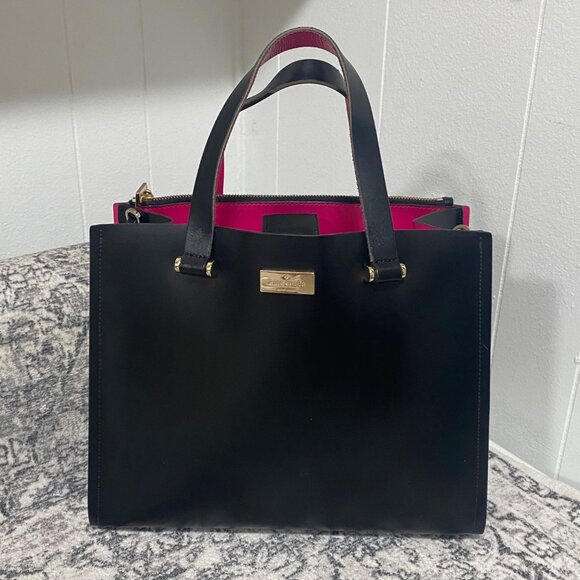 Kate Spade Arbour Hill Kyra Sweetheart Handbag in Black and Pink - Picture 1 of 7
